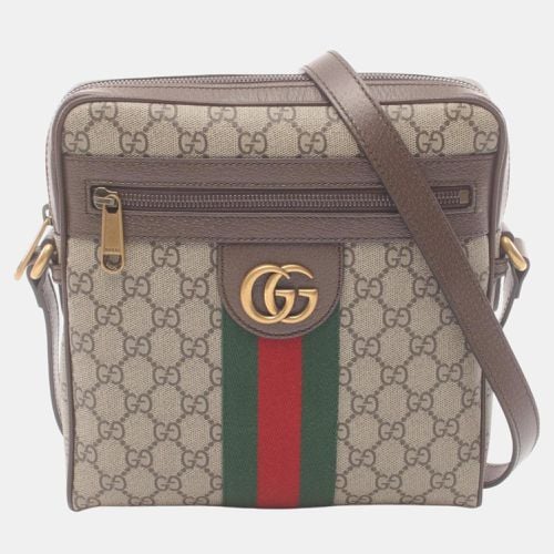 Brown Multicolor Coated Canvas Leather Ophidia GG Small Supreme Shoulder Bag - Gucci - Modalova