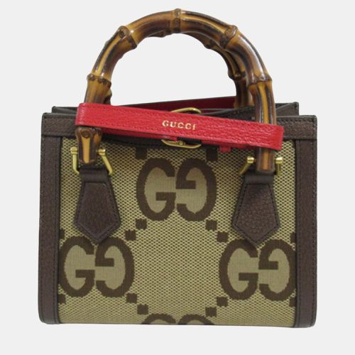 Mini Canvas Bamboo Jumbo GG Diana Satchel Bag - Gucci - Modalova