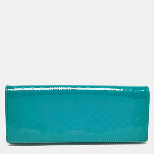 Teal Microssima Patent Leather Broadway Clutch - Gucci - Modalova