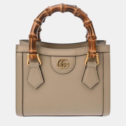 Diana Leather Bamboo Handbag - Gucci - Modalova