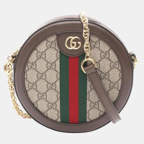 Coated Canvas Leather Beige Ophidia Gg Supreme Shoulder Bag - Gucci - Modalova