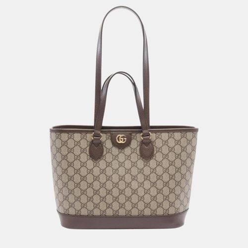 Coated Canvas Leather Beige Ophidia Small Gg Supreme Tote Bag - Gucci - Modalova