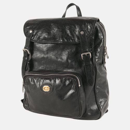 Luxury Interlocking G Double Flap Leather Backpack - Gucci - Modalova