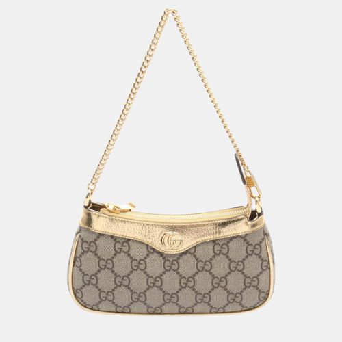 Coated Canvas Leather Brown Gold Ophidia Bag GG Supreme Handbag - Gucci - Modalova