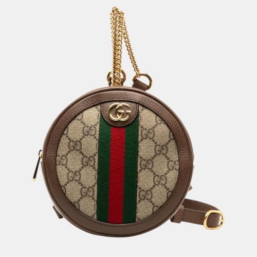 Brown PVC Leather GG Supreme Marmont Ophidia Round Backpack - Gucci - Modalova