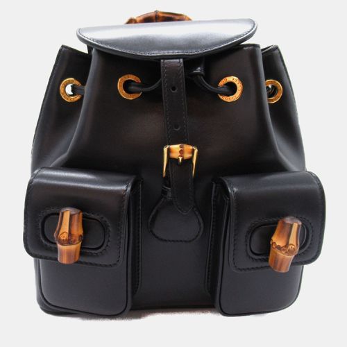 Gucci Leather Black Bamboo Backpack - Gucci - Modalova