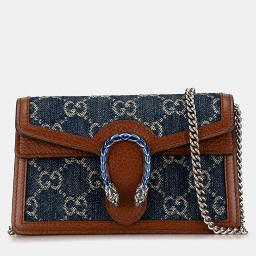 Navy Denim Leather Dionysus Chain Shoulder Bag - Gucci - Modalova