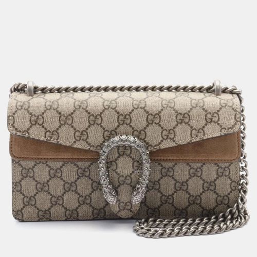 Coated Canvas Suede Brown Dionysus Small GG Supreme Shoulder Bag - Gucci - Modalova