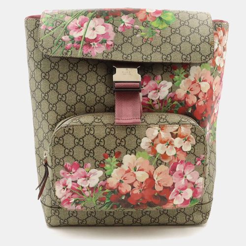 PVC Suede Flower Print Pink Multicolor GG Blooms Supreme Backpack - Gucci - Modalova