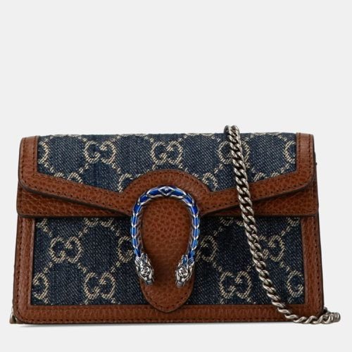 Navy Leather GG Denim Dionysus Chain Shoulder Bag - Gucci - Modalova