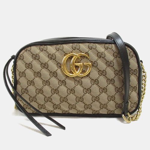 Black canvas leather GG Marmond Shoulder Bag - Gucci - Modalova