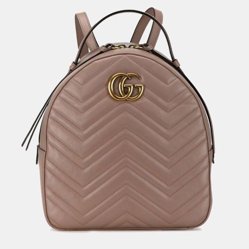 Pink Leather GG Marmont Backpack - Gucci - Modalova