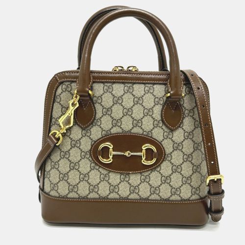 Supreme Canvas Brown GG Horsebit Shoulder Bag - Gucci - Modalova