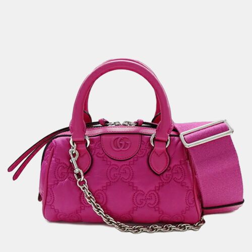 Nylon Leather GG Matelasse Boston Handbag - Gucci - Modalova