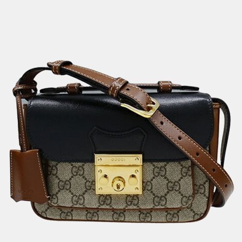 Brown GG Supreme Padlock Handbag - Gucci - Modalova