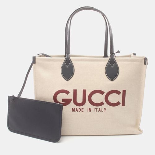 Canvas Leather Navy Bordeaux Printed Bag - Gucci - Modalova