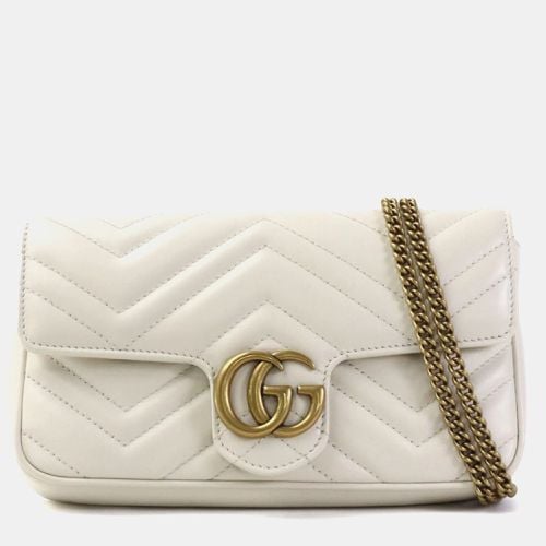 Leather Ivory GG Marmont Shoulder Bag - Gucci - Modalova