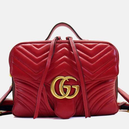 Leather Gold GG Marmont Shoulder Bag - Gucci - Modalova