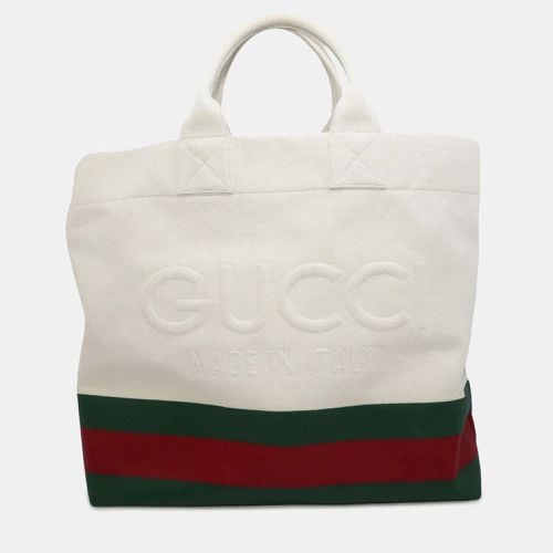 Canvas Embossed Details Tote Bag - Gucci - Modalova