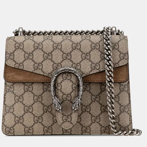 Khaki Brown PVC Suede GG Supreme Dionysus Chain Shoulder Bag - Gucci - Modalova