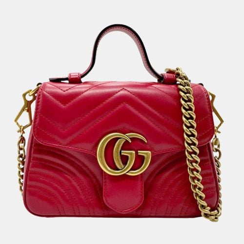 Leather Gold GG Marmont Shoulder Bag - Gucci - Modalova