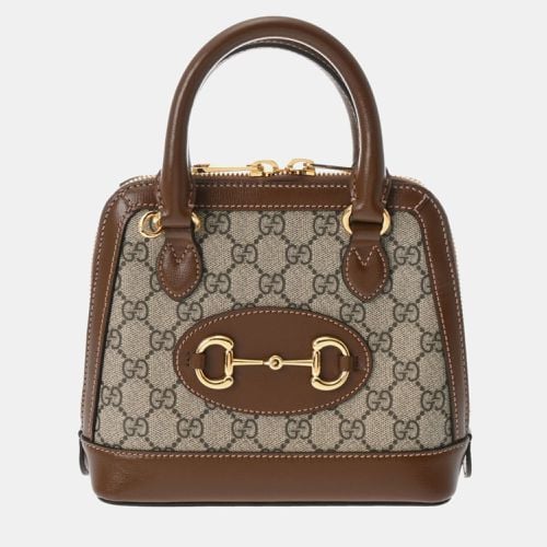 Brown/ Leather PVC Horsebit Bag - Gucci - Modalova