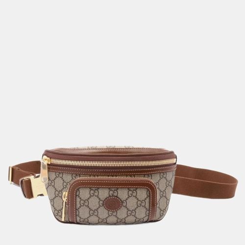 Coated Canvas Leather Brown Interlocking G GG Supreme Belt Bag - Gucci - Modalova