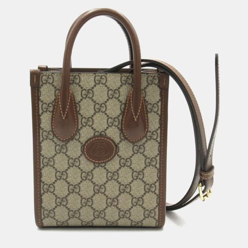 Coated Canvas Leather Interlocking G Tote Bag - Gucci - Modalova