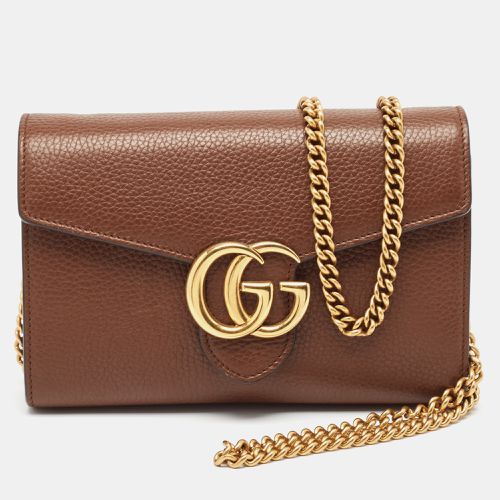 Leather GG Marmont Wallet On Chain - Gucci - Modalova