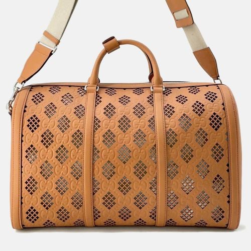 Leather Cut-out GG embossed Travel Bag Size Large - Gucci - Modalova