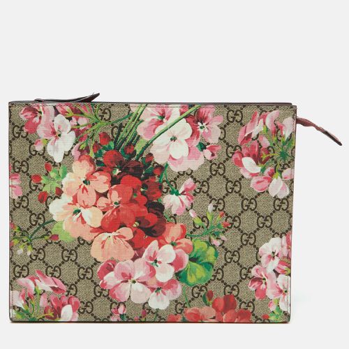 Pink GG Supreme Canvas Blooms Print Pouch Clutch - Gucci - Modalova