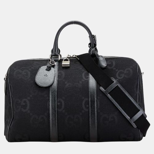 Canvas Leather Jumbo Gg Small Duffle Boston Bag - Gucci - Modalova