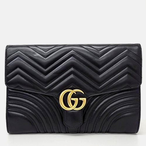 Leather Marmont Matrace Clutch - Gucci - Modalova