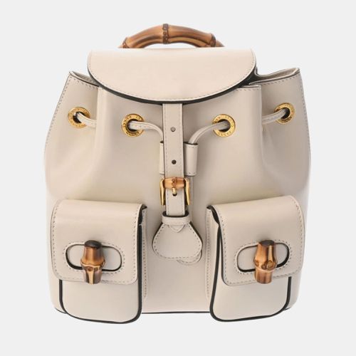 Gucci Ivory Leather Bamboo Backpack - Gucci - Modalova