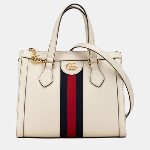 White Ivory Leather Ophidia Small Handbag - Gucci - Modalova