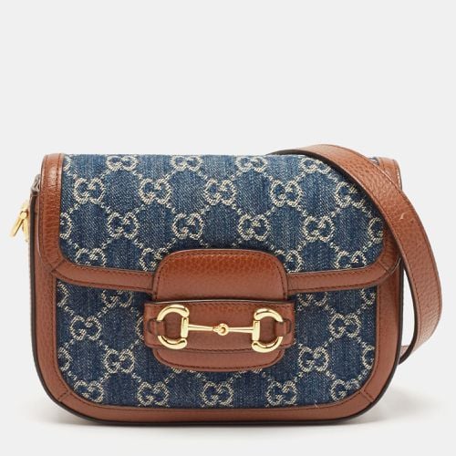 Brown GG Denim and Leather Horsebit 1955 Shoulder Bag - Gucci - Modalova