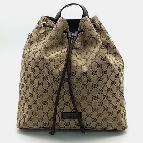 Brown Coated Canvas backpack bag - Gucci - Modalova