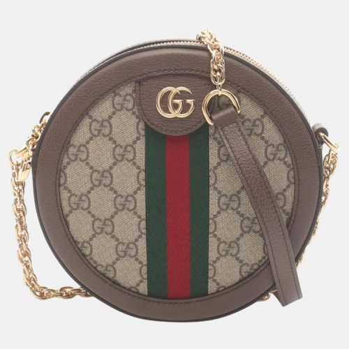 Coated Canvas Leather Brown Multicolor Ophidia Sherry Line Gg Supreme Shoulder Bag - Gucci - Modalova