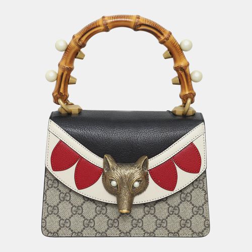 GG Supreme Coated Canvas Broche Small Bamboo Top Handle Bag - Gucci - Modalova