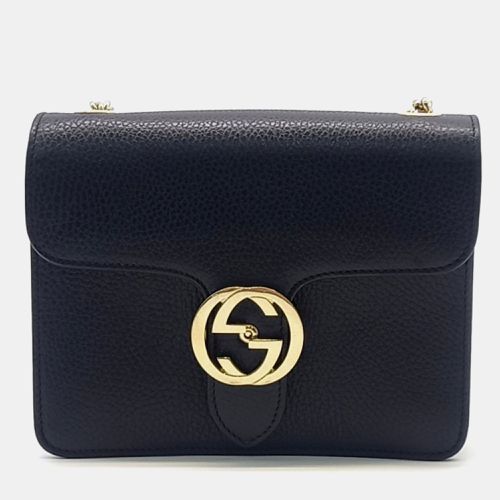 Leather Interlocking GG Crossbody Bag - Gucci - Modalova