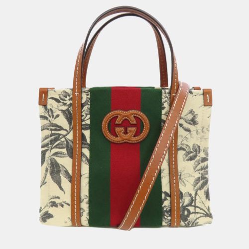 White Canvas Interlocking G Tote Bag - Gucci - Modalova