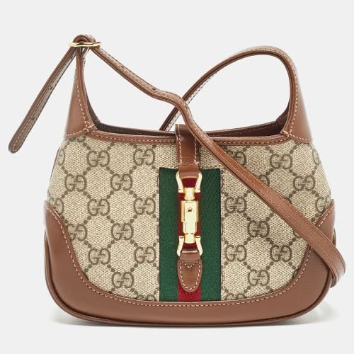 Tan GG Supreme Canvas and Leather Mini 1961 Jackie Shoulder Bag - Gucci - Modalova