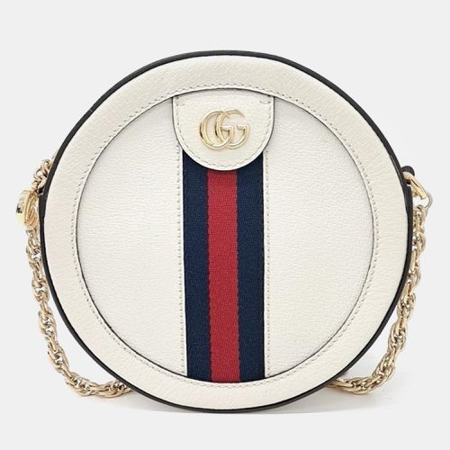 Off White Leather Mini Ophidia Crossbody Bag - Gucci - Modalova