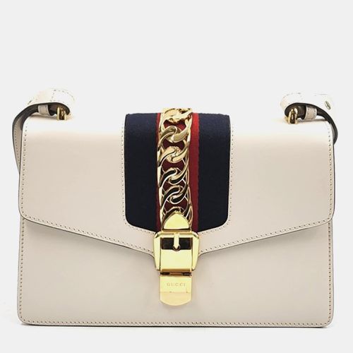 Ivory Leather Sylvie Shoulder Bag - Gucci - Modalova