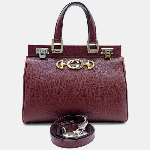 Leather Small Zumi Top Handle Bag - Gucci - Modalova