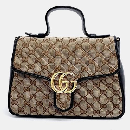 Leather GG Marmont Top Handle Bag - Gucci - Modalova