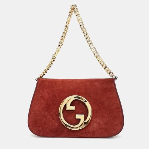 Blondie Suede Talco Roxy Calfskin Blondie Chain Shoulder Flap Bag - Gucci - Modalova