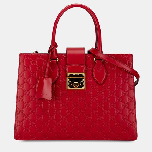 Medium ssima Padlock Double Top Handle Bag - Gucci - Modalova