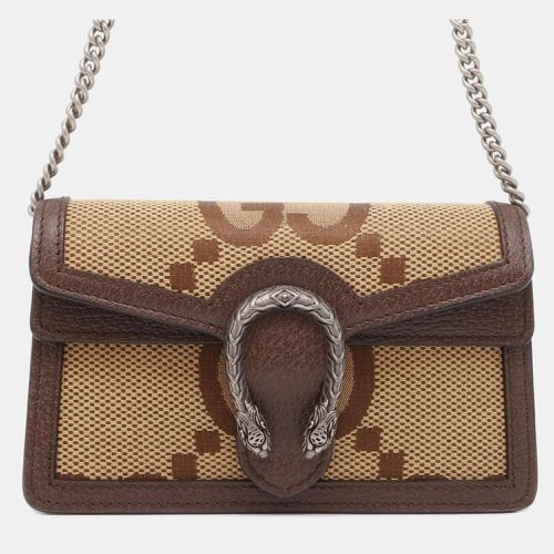 Brown Canvas and Leather Jumbo GG Dionysus Shoulder Bag - Gucci - Modalova