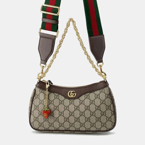 Brown GG Canvas and Leather Ophidia Shoulder Bag - Gucci - Modalova